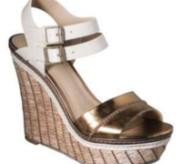 bronze and ivory wedge sandals 