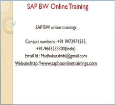 SAP BW Online Training Demo Class