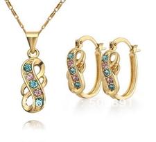 Trendy-18k-Yellow-Gold-Plated-Twisted-Pendant-Necklace-Earring-Crystal-Jewelry-Sets-Women-Top-Quality