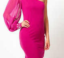 Rare London one shoulder jewelled cuff bodycon dress