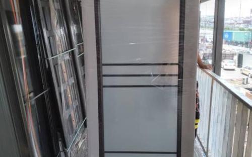 Glass copper toilet door