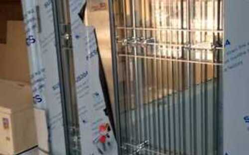 Stainless steel glass door