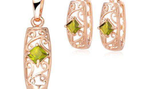 Wholesale-18K-Gold-plated-Rhinestone-Crystal-fashion-green-diamond-Carving-design-jewelry